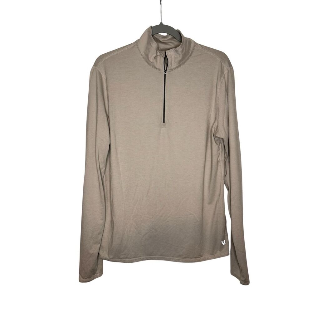 Vuori Ease Performance Half Zip 2.0 Tan Mens Size Medium
